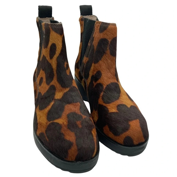 NWOT Louise et Cie  Brown Zareb Chelsea Platform Cow Hair Pull Boot Sz:7.5M - Picture 4 of 8